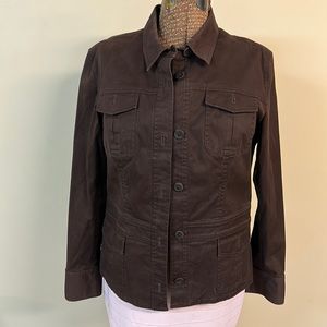 Jones New York Signature Women's Size XL Brown Denim Corduroy Casual Jacket